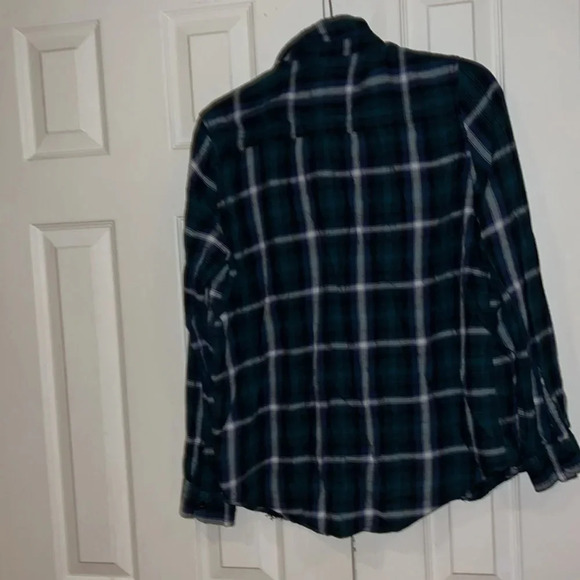 Bluenotes boyfriend fit long sleeve plaid long sleeve  shirt Sz M - Picture 4 of 10